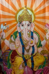 Peinture de la divinité à tête d